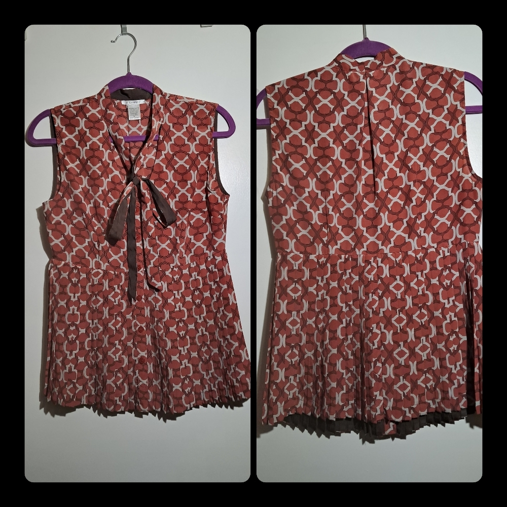 Esley Printed Tie Neck Blouse